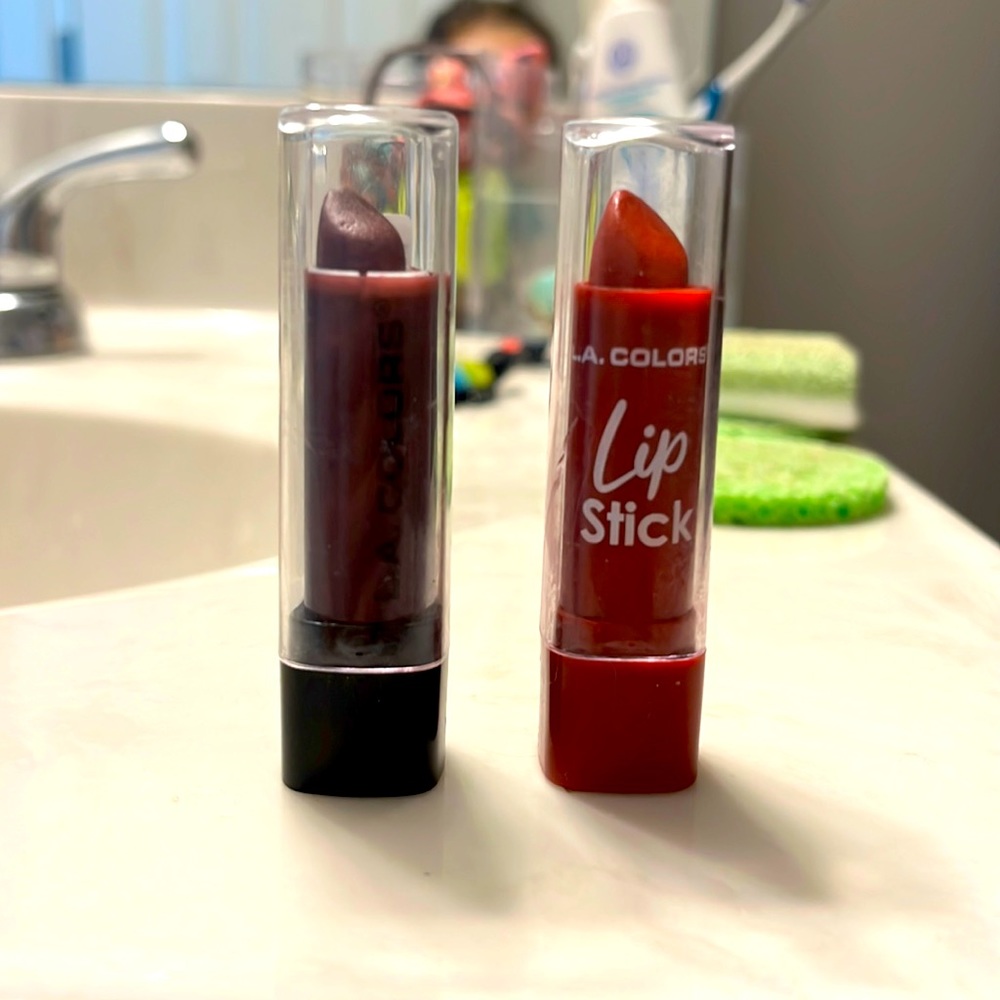 Red and purple lipstick